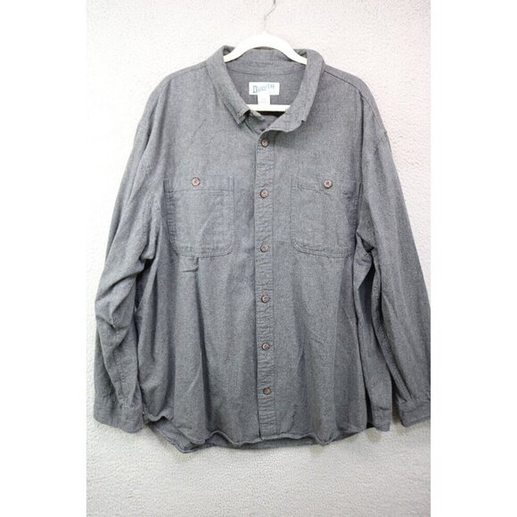 Duluth Tops - Duluth Trading Co. Long Sleeve Button Up Grey Shirt-Size 2XL-Relaxed Fit